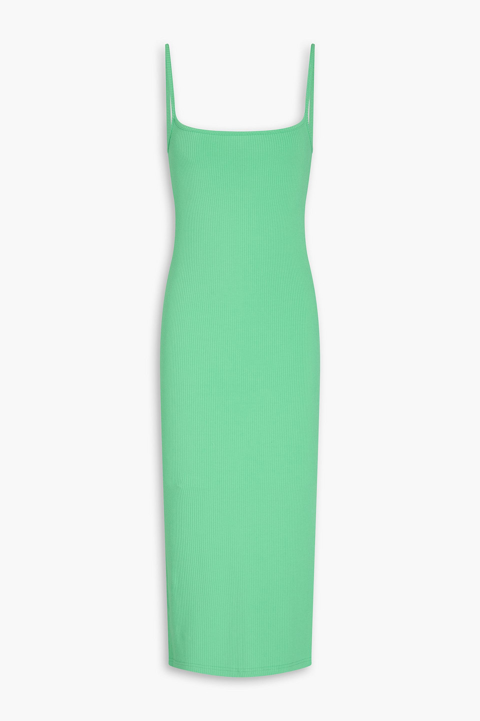 Melissa Odabash Riley Ribbed-jersey Midi Dress In Jade
