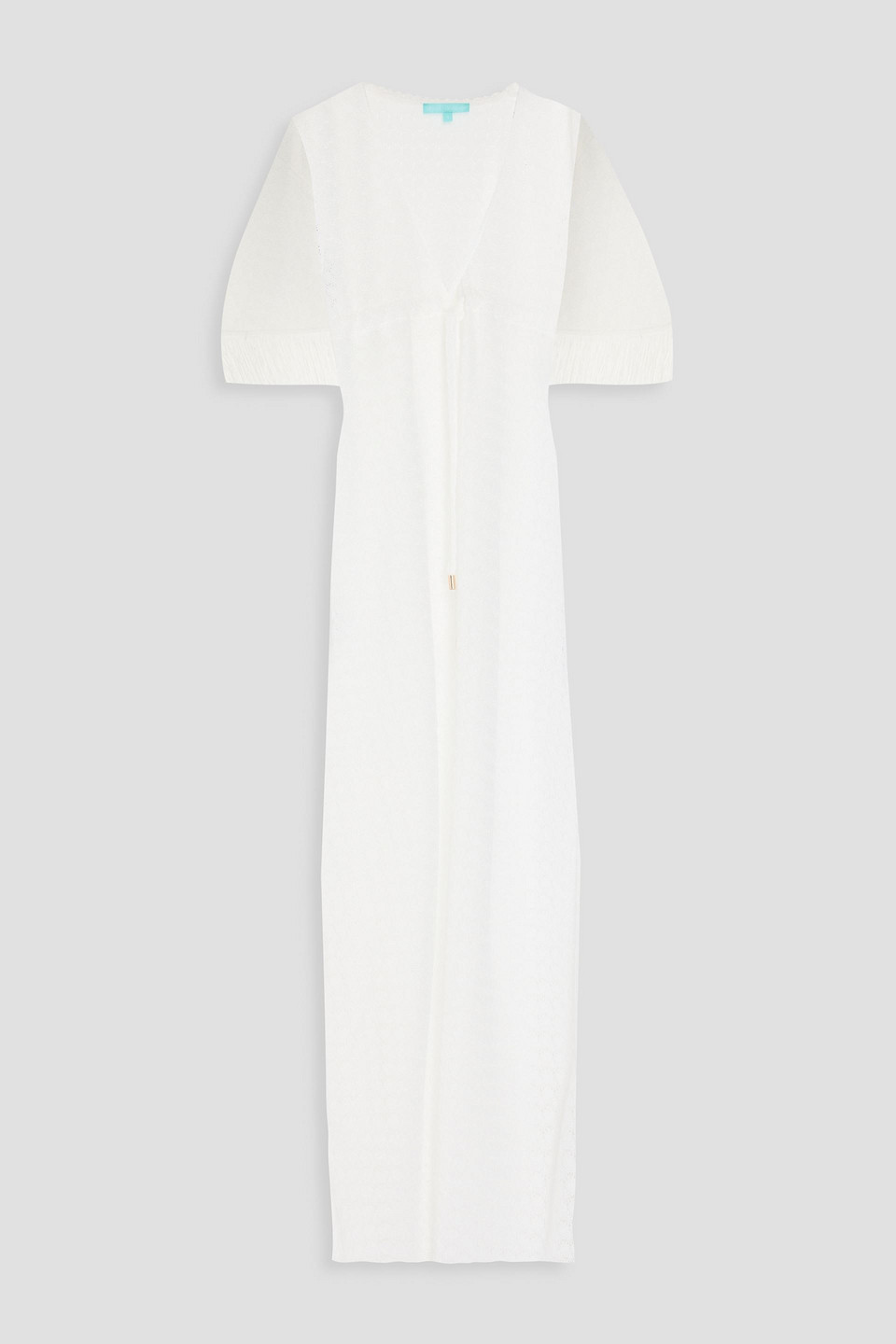 Melissa Odabash Phoebe Fringed Crocheted Lace Coverup In Weiss
