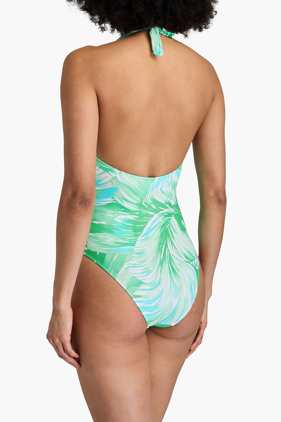 Melissa Odabash Tampa Pique Halter One-piece Swimsuit In Minzfarben