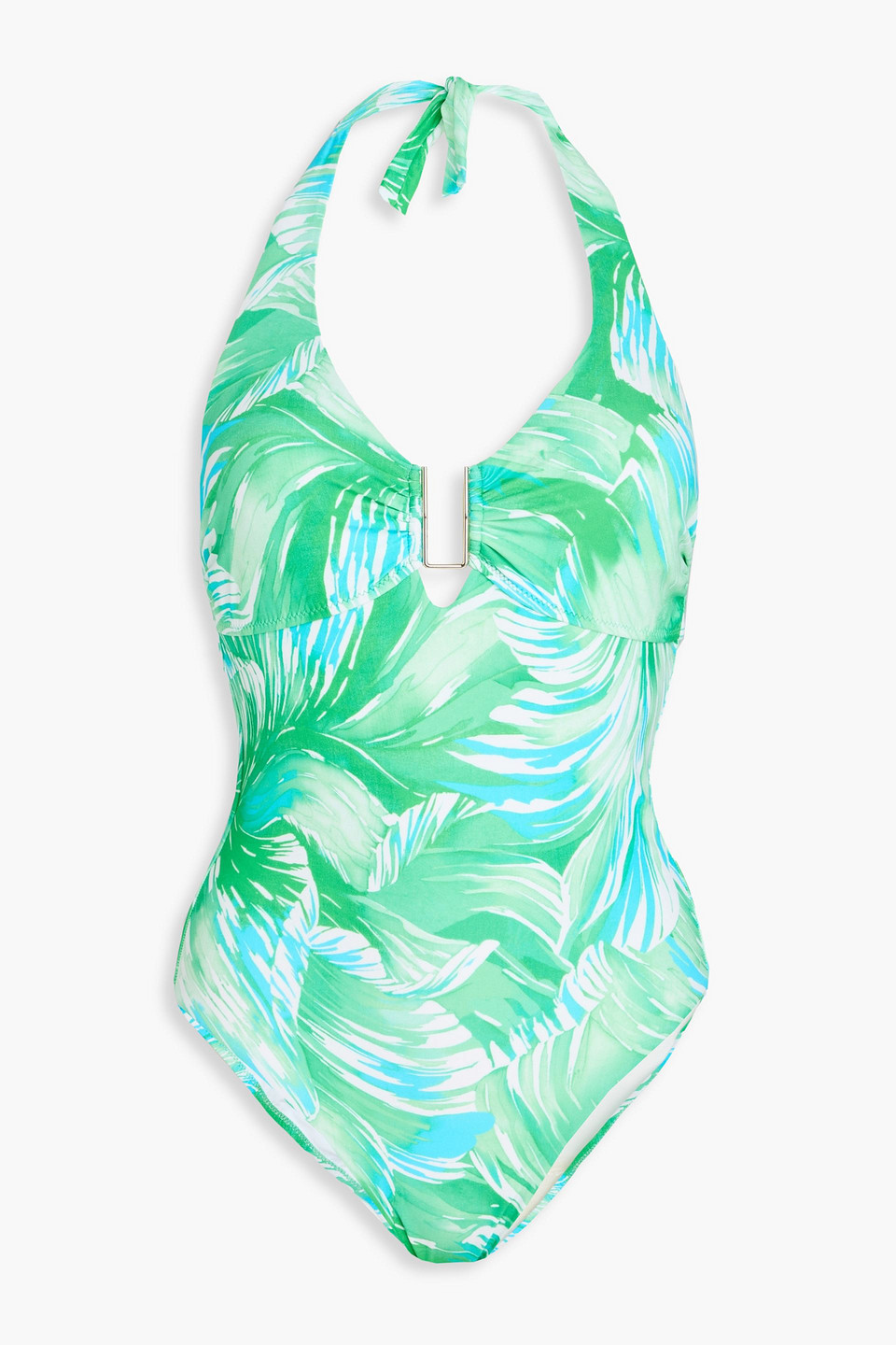Melissa Odabash Tampa Pique Halter One-piece Swimsuit In Minzfarben