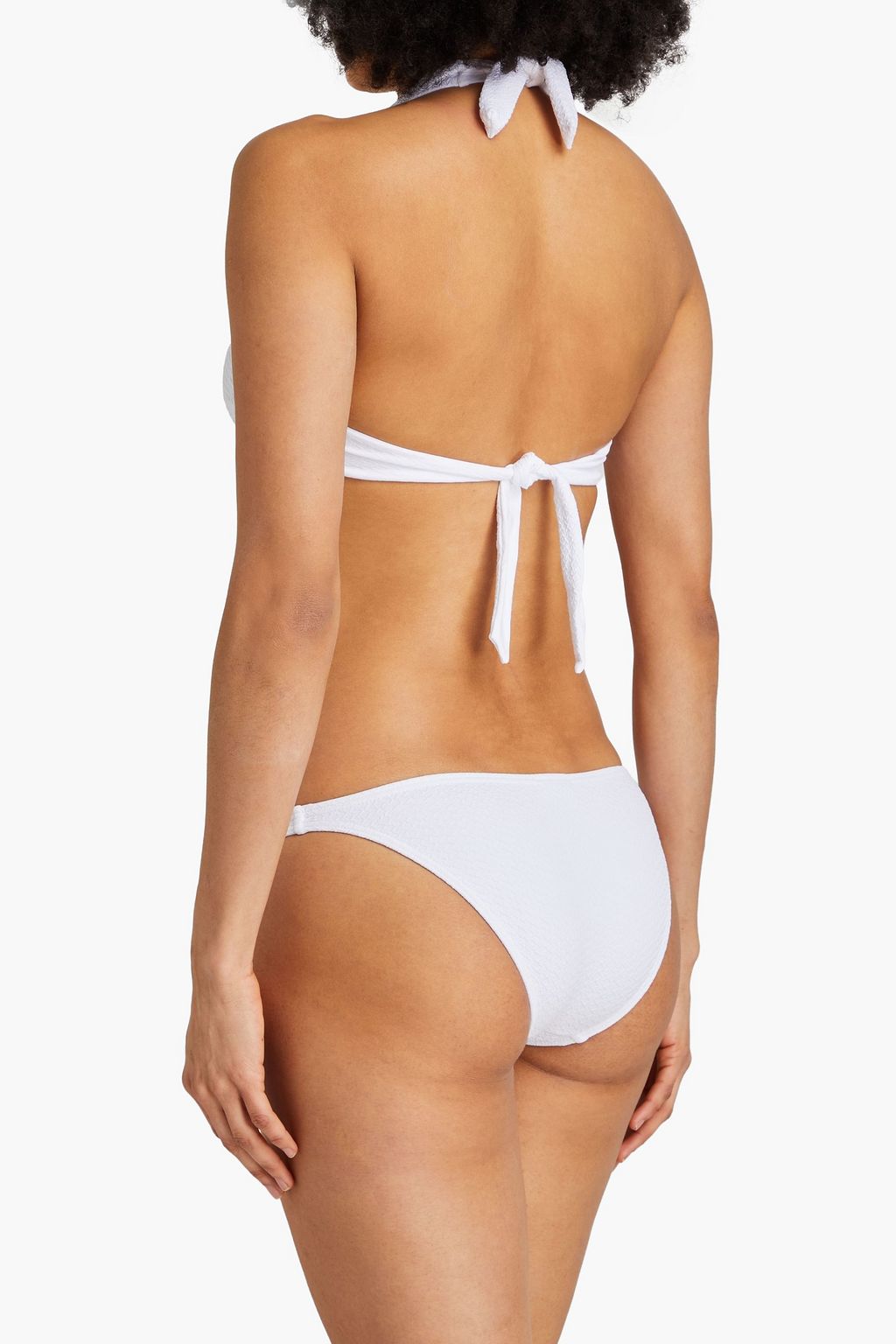 MELISSA ODABASH Colombia Bandeau-Bikini-Oberteil aus Stretch-Seersucker mit Ringdetails