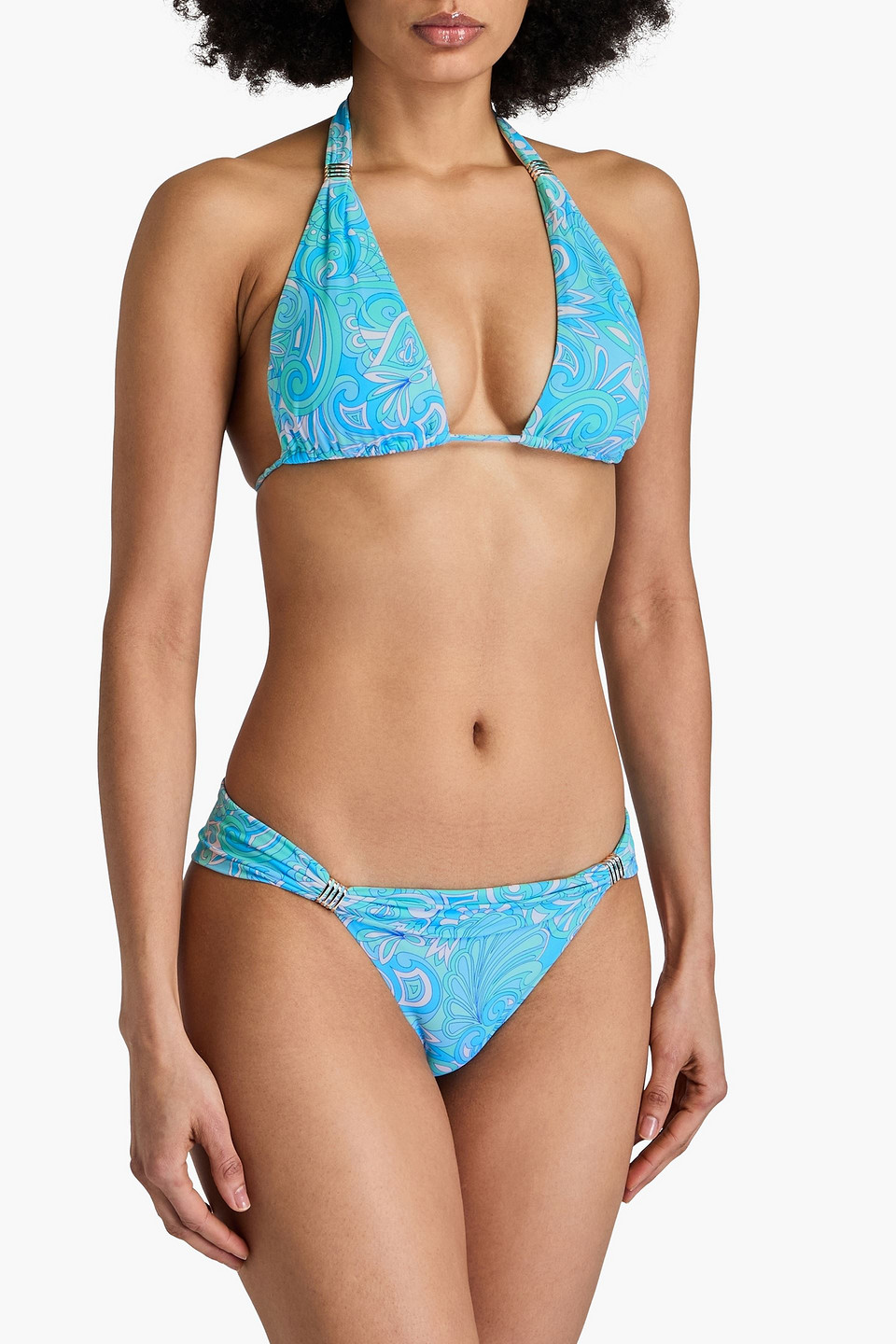 MELISSA ODABASH GRENADA PRINTED TRIANGLE BIKINI TOP
