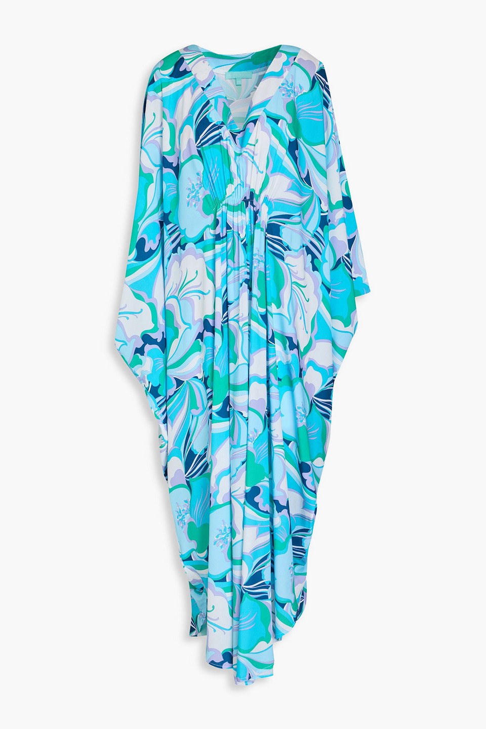 Melissa Odabash Frederica Floral-print Voile Kaftan In Sky Blue