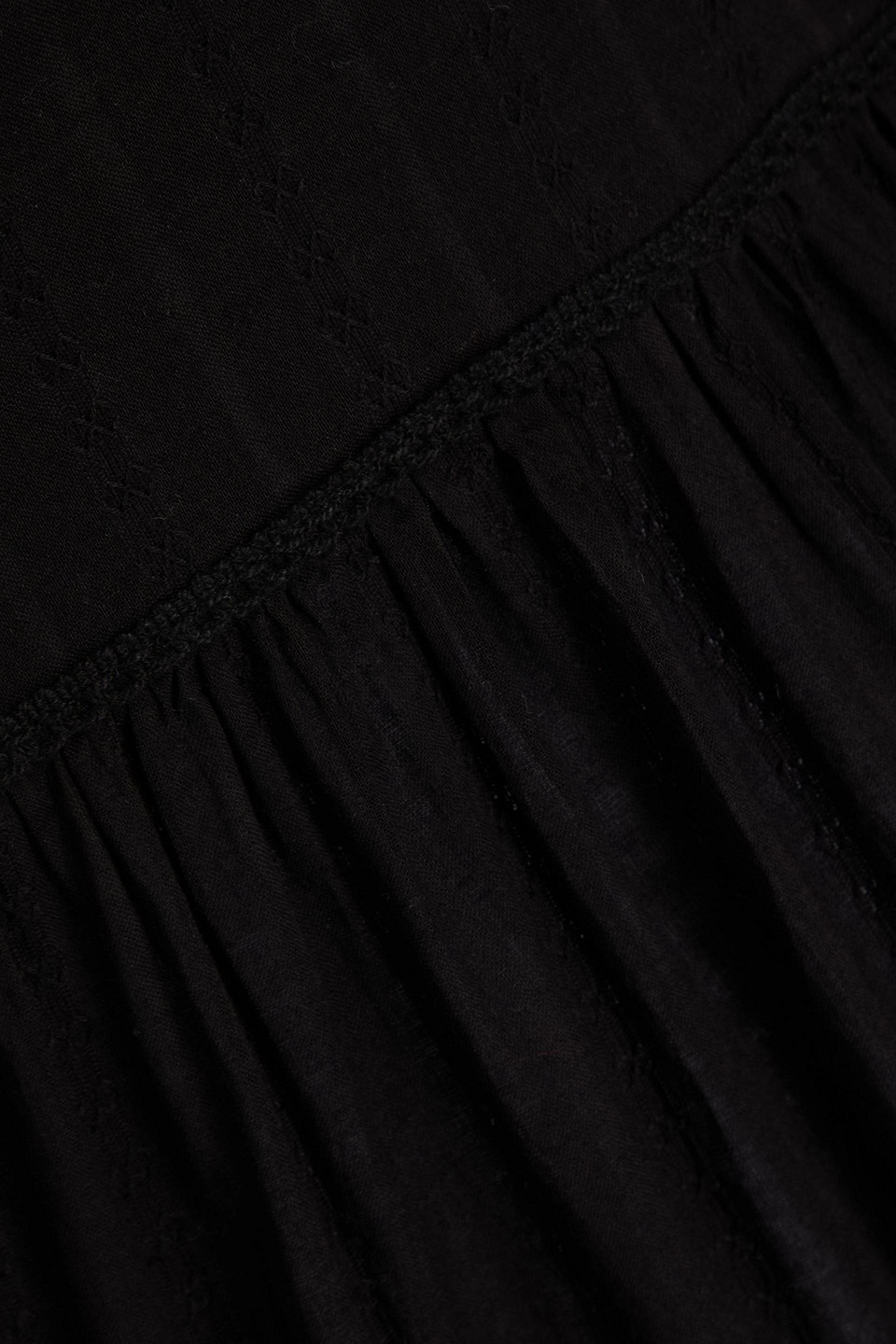 Melissa Odabash Camilla Embroidered Cotton-mousseline Mini Dress In Black