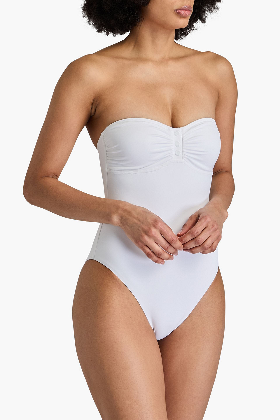 Shop Melissa Odabash Remy Bandeau Swimsuit In White