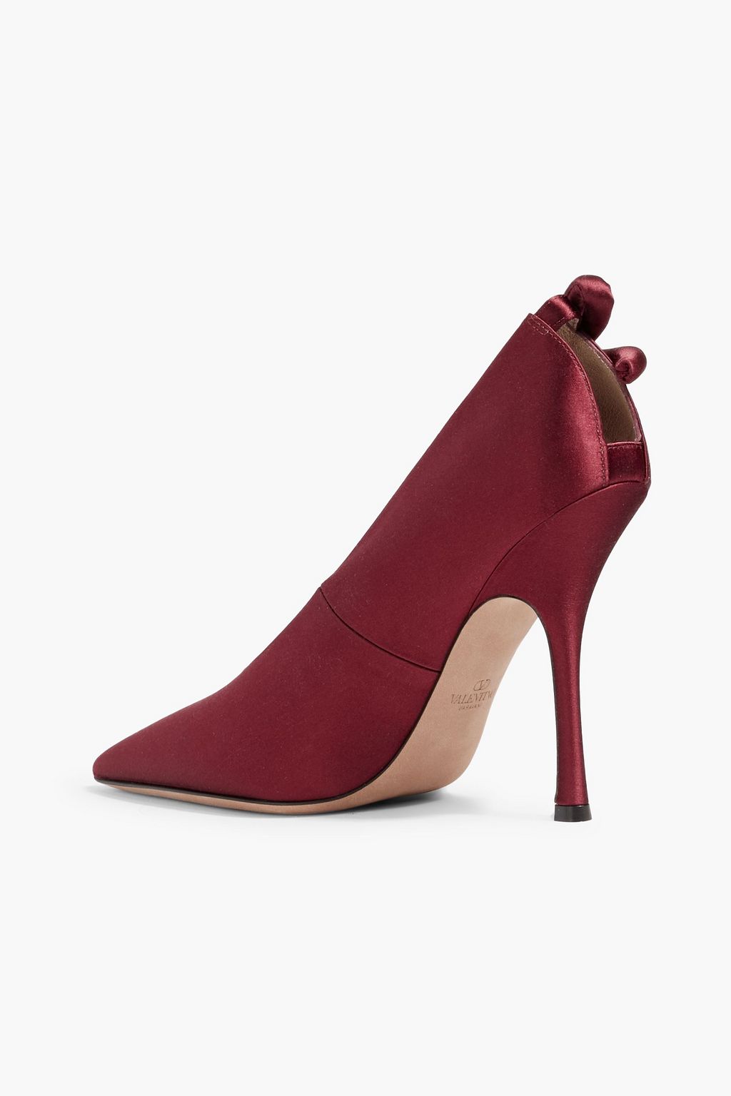 VALENTINO GARAVANI Bow-detailed cutout satin pumps