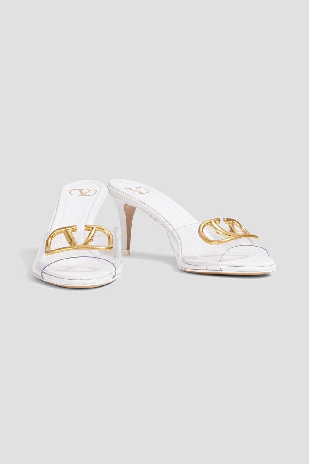 VALENTINO GARAVANI VLOGO PVC and leather mules