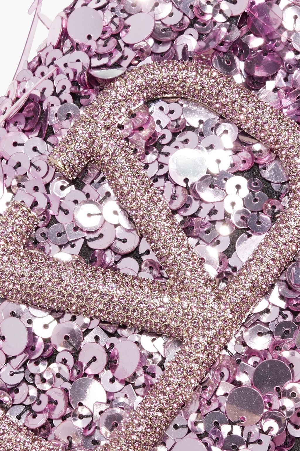 VALENTINO GARAVANI Locò small sequined silk and leather shoulder bag