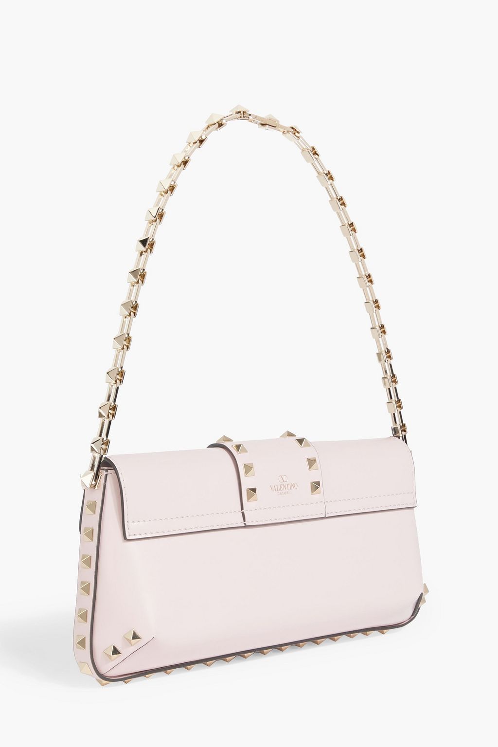 VALENTINO GARAVANI Rockstud small glossed-leather shoulder bag