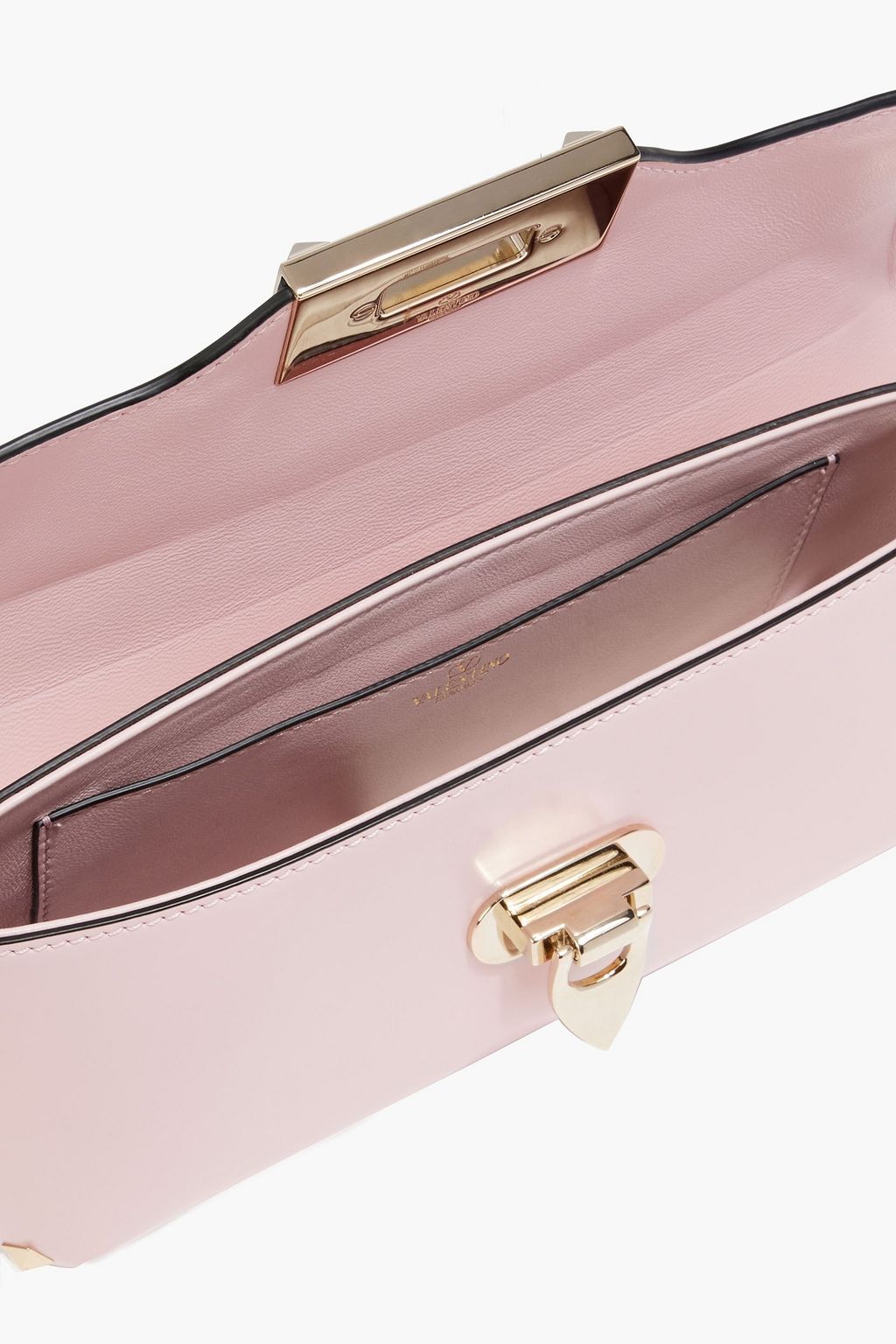 VALENTINO GARAVANI Rockstud small glossed-leather shoulder bag