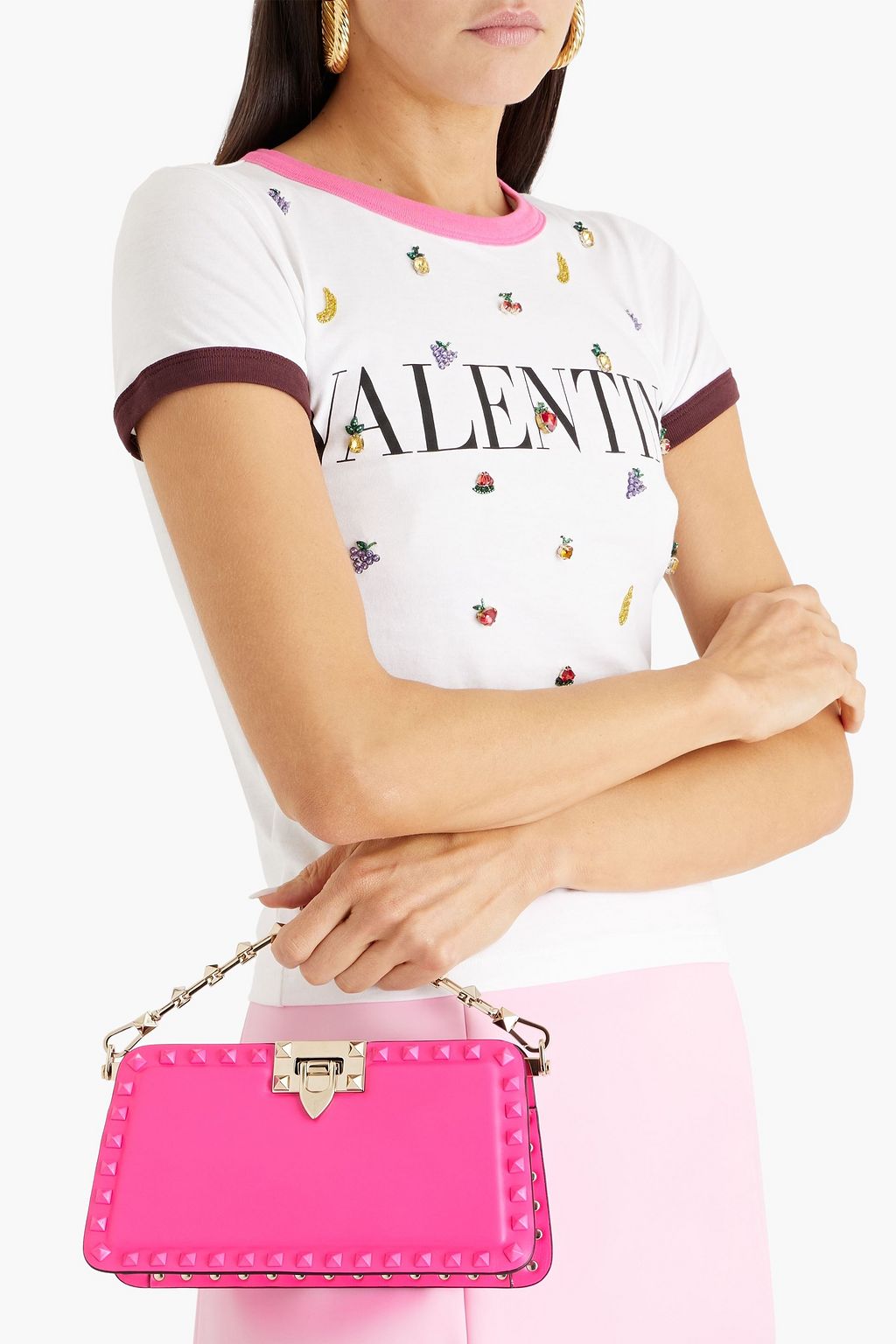 VALENTINO GARAVANI Rockstud leather clutch