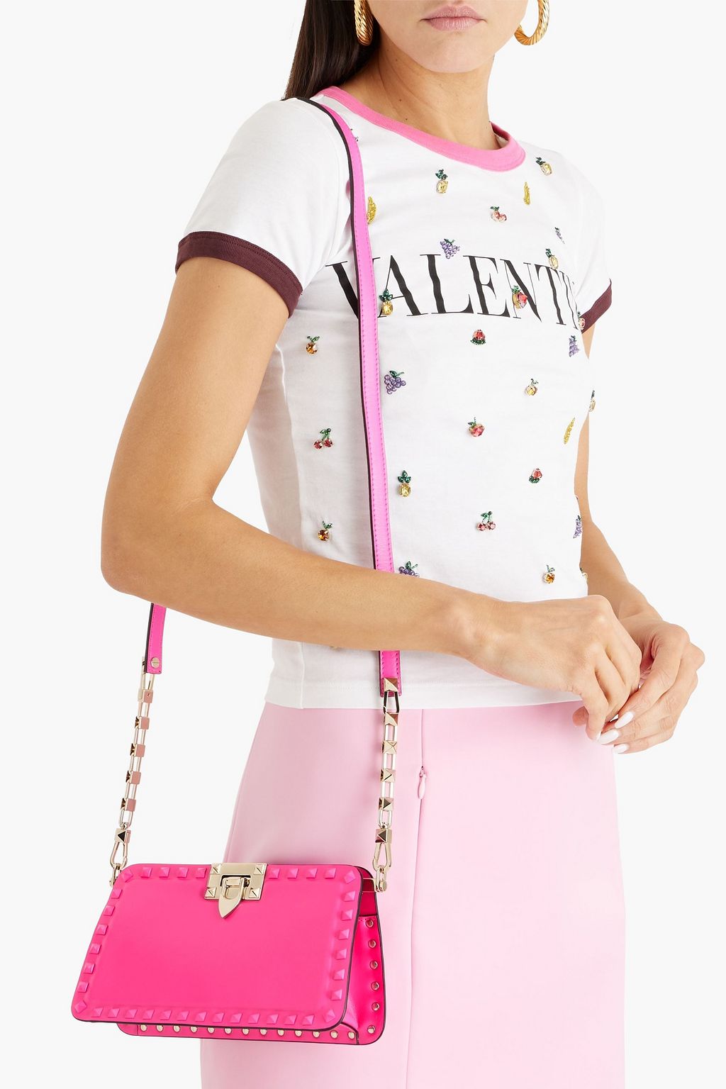 VALENTINO GARAVANI Rockstud leather clutch