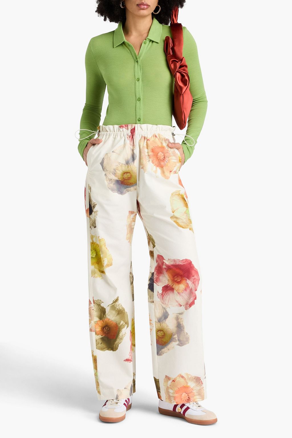 STINE GOYA Hose mit geradem Bein aus Baumwoll-Twill mit Blumenprint