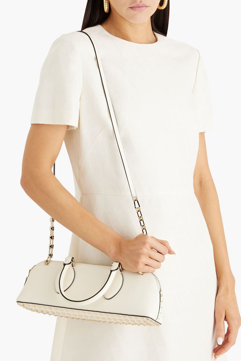 VALENTINO GARAVANI Rockstud East-West leather tote