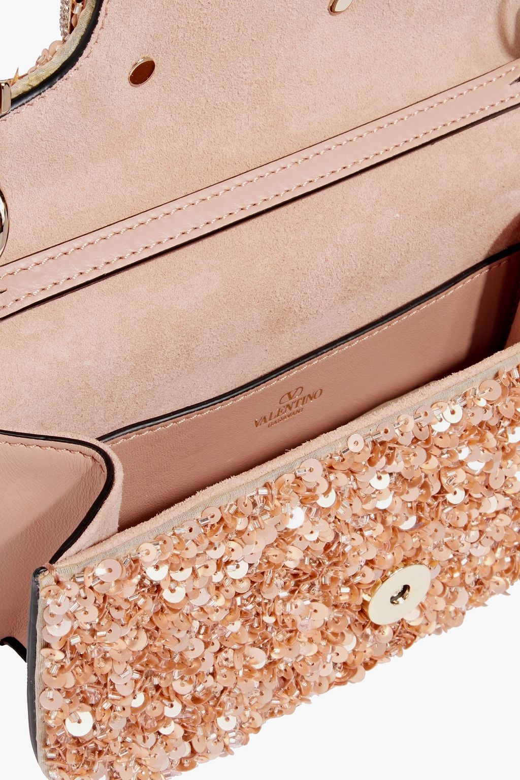 VALENTINO GARAVANI Locò small embellished leather shoulder bag