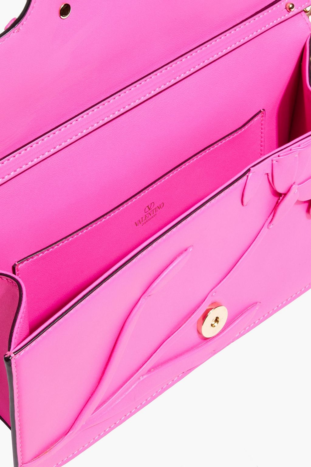 VALENTINO GARAVANI Locò floral-appliquéd leather shoulder bag