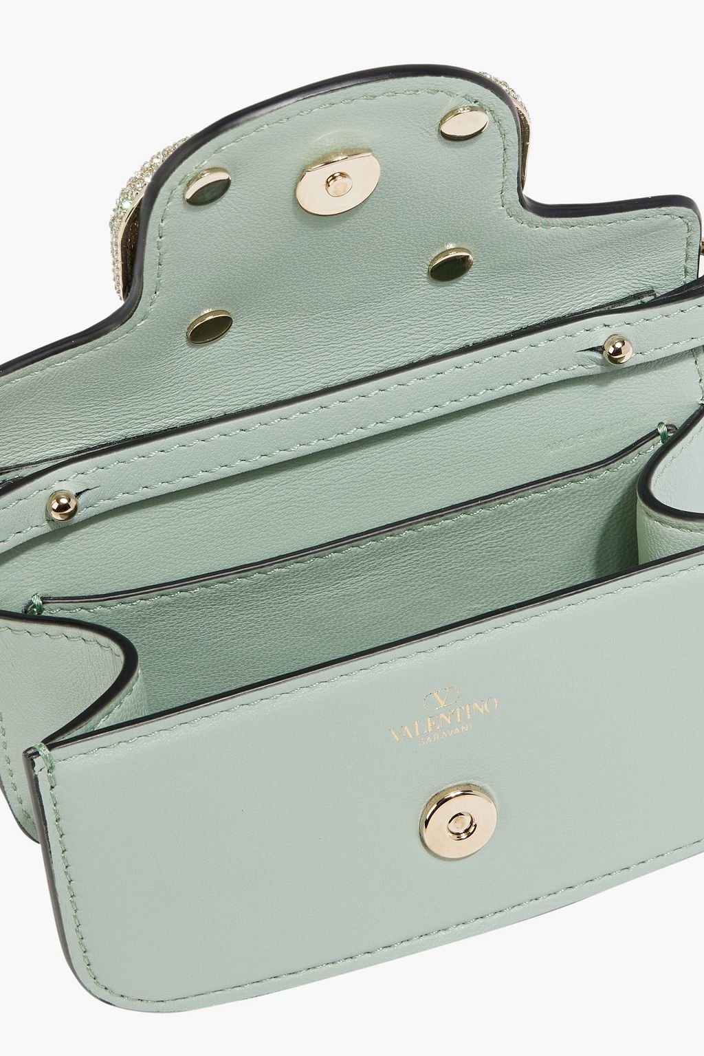 VALENTINO GARAVANI Locò small crystal-embellished leather shoulder bag