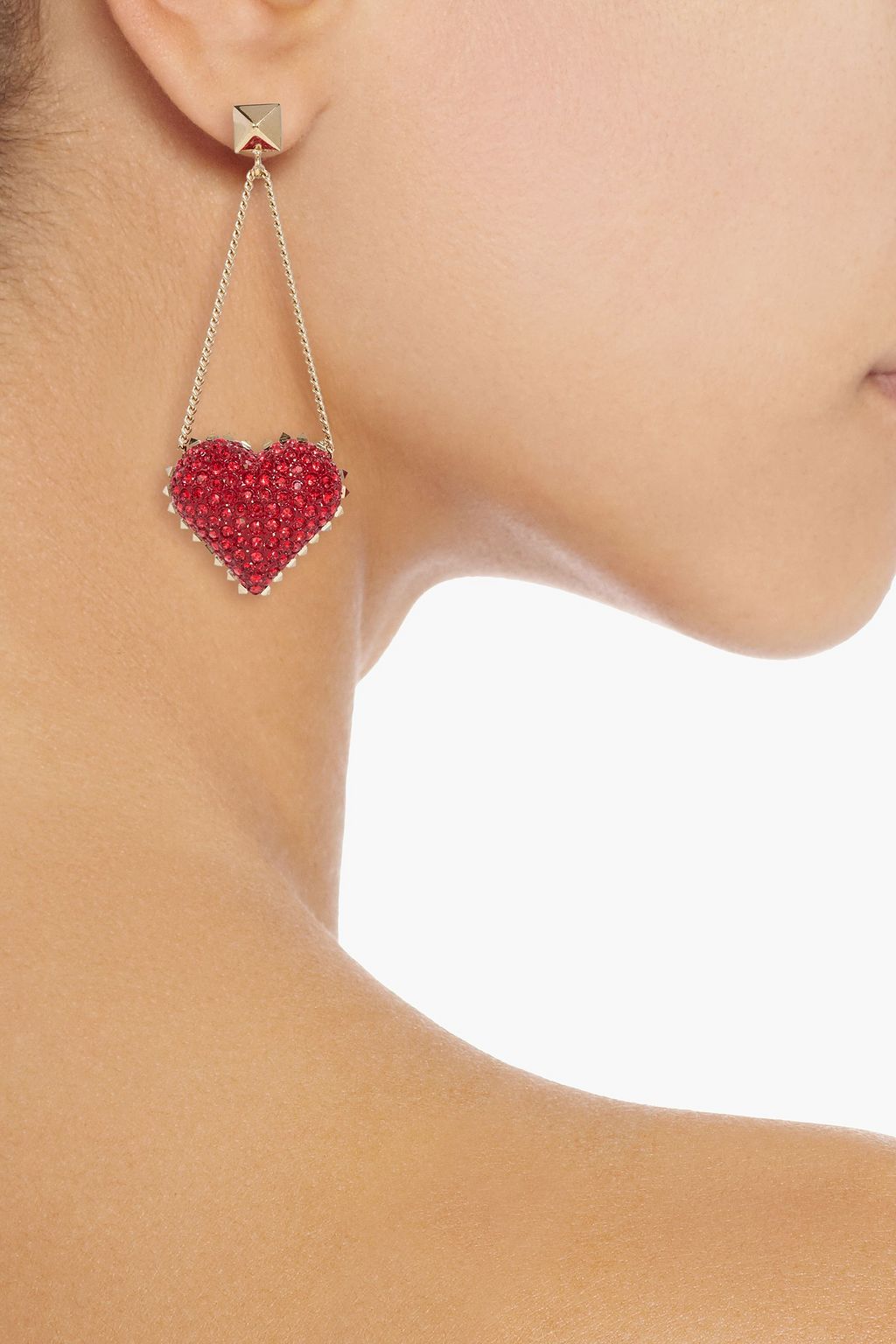 VALENTINO GARAVANI Gold-tone crystal earrings