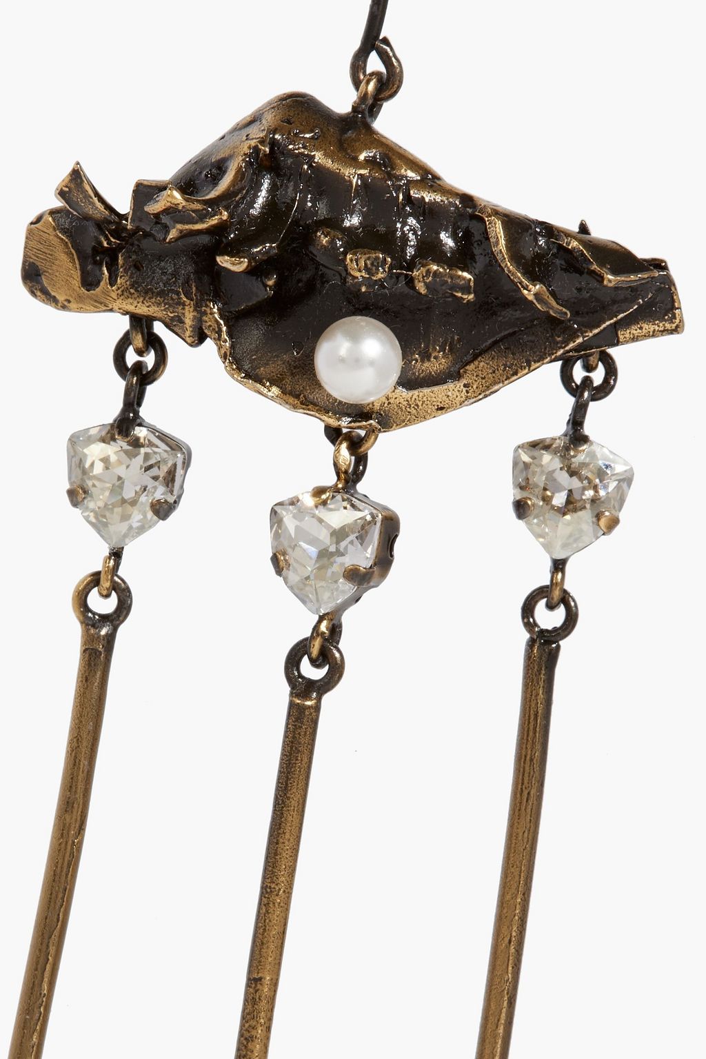 VALENTINO GARAVANI Burnished gold-tone multi-stone single earring