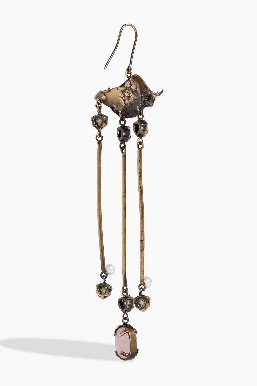 VALENTINO GARAVANI Burnished gold-tone multi-stone single earring
