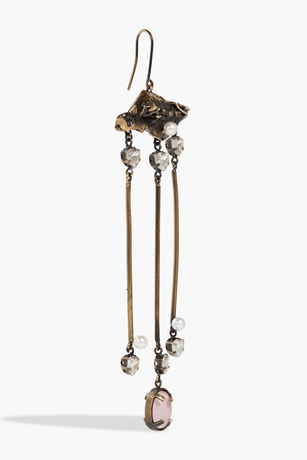 VALENTINO GARAVANI Burnished gold-tone multi-stone single earring