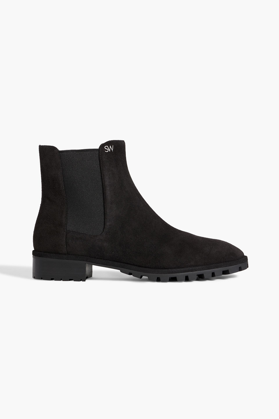Stuart Weitzman Laine Suede Chelsea Boots In Black