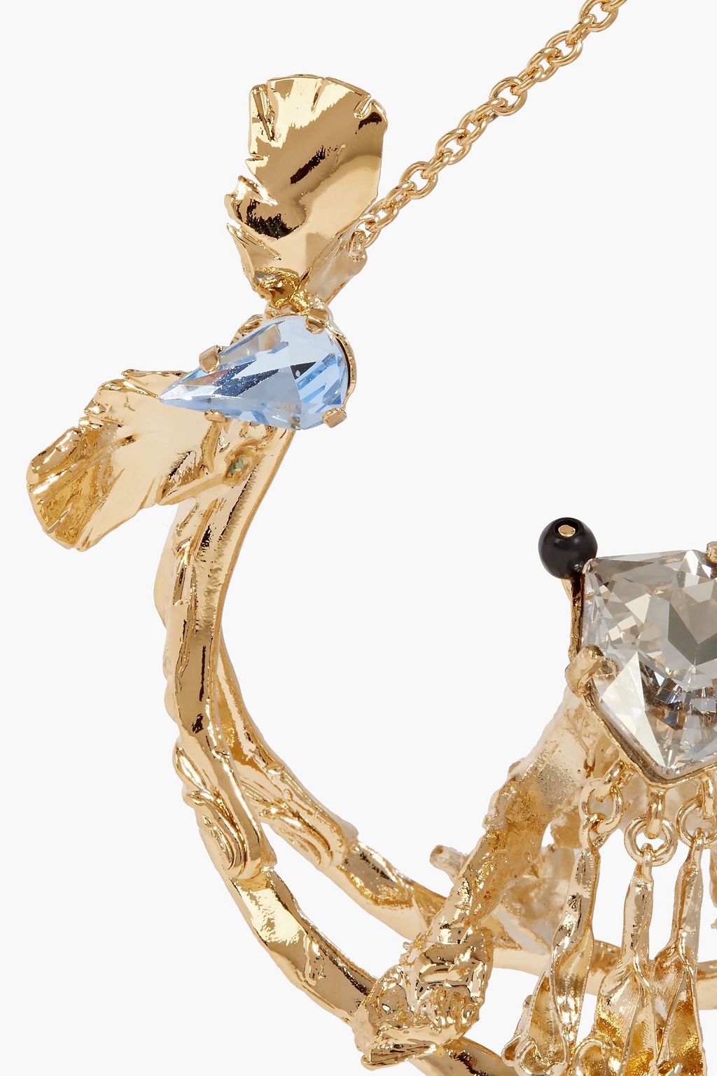 VALENTINO GARAVANI Gold-tone, crystal and bead single earring