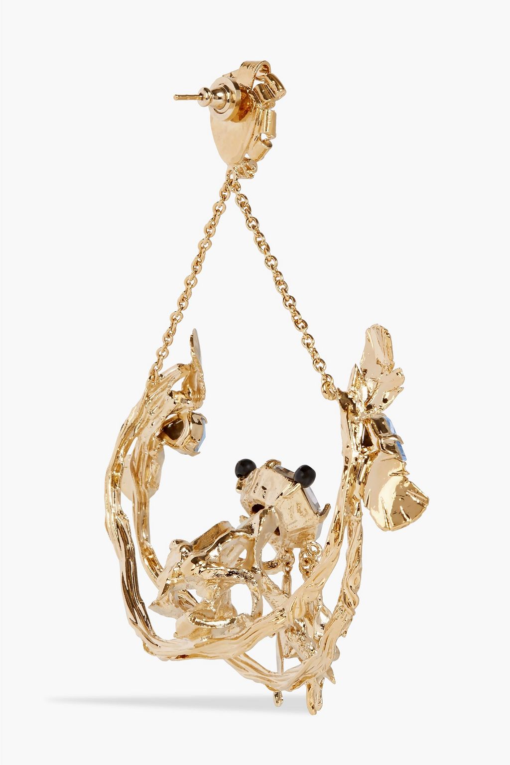 VALENTINO GARAVANI Gold-tone, crystal and bead single earring
