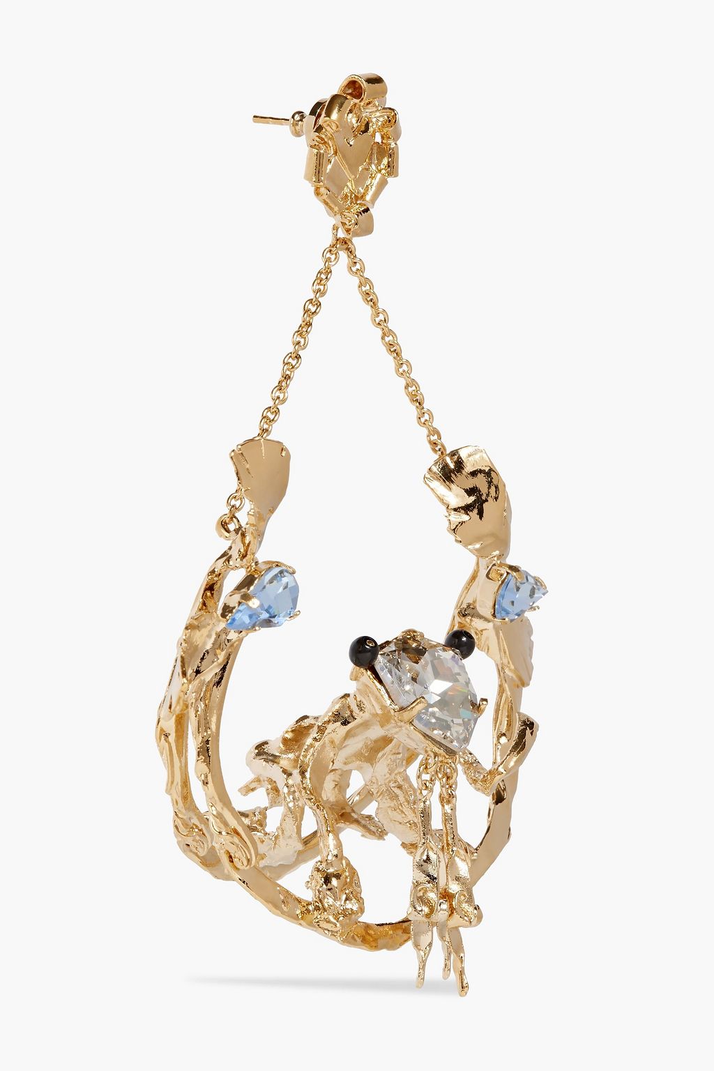 VALENTINO GARAVANI Gold-tone, crystal and bead single earring