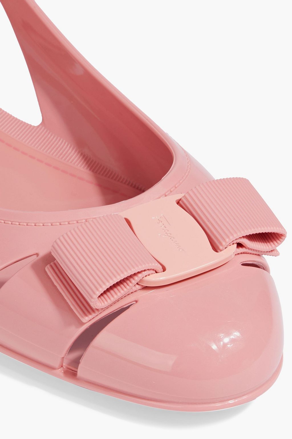 FERRAGAMO Vara cutout PVC ballet flats