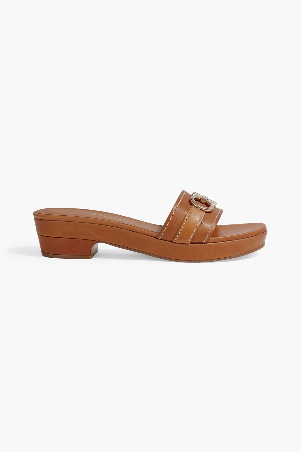 Ferragamo Philein Embellished Leather Mules In Tan