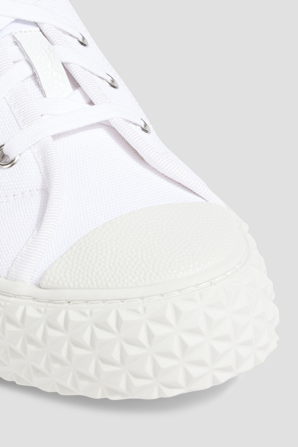 Thom Browne Collegiate Canvas Sneakers In White