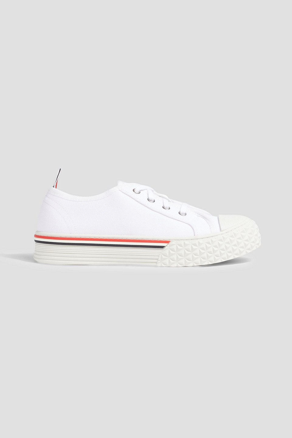 Thom Browne Collegiate Canvas Sneakers In White