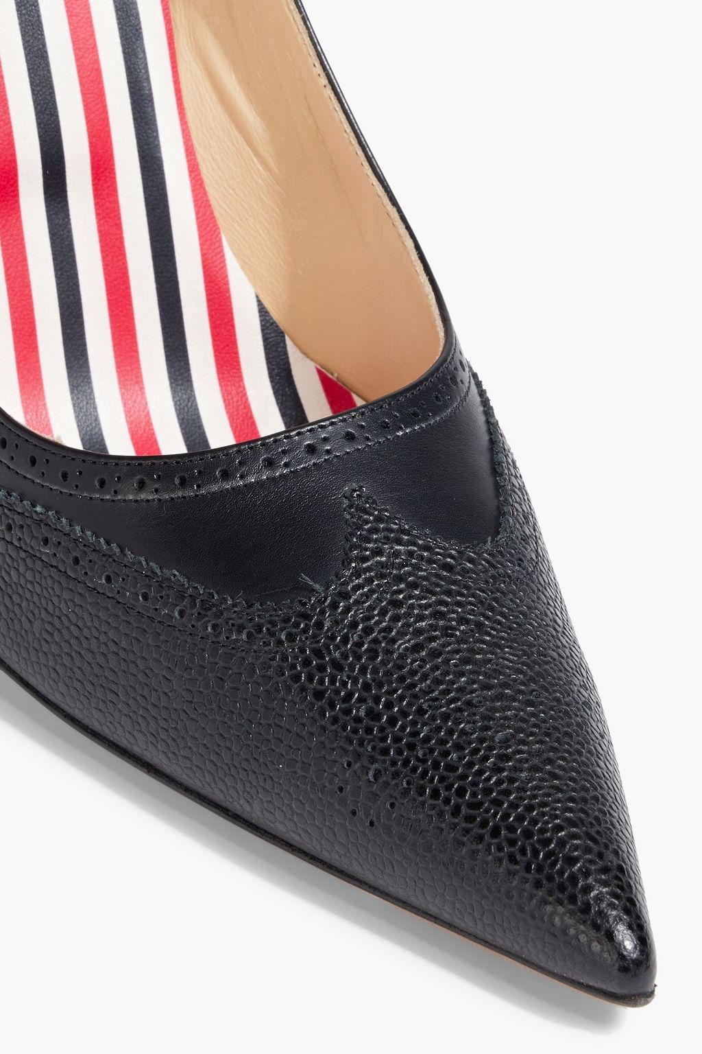THOM BROWNE Smooth and pebbled-leather pumps