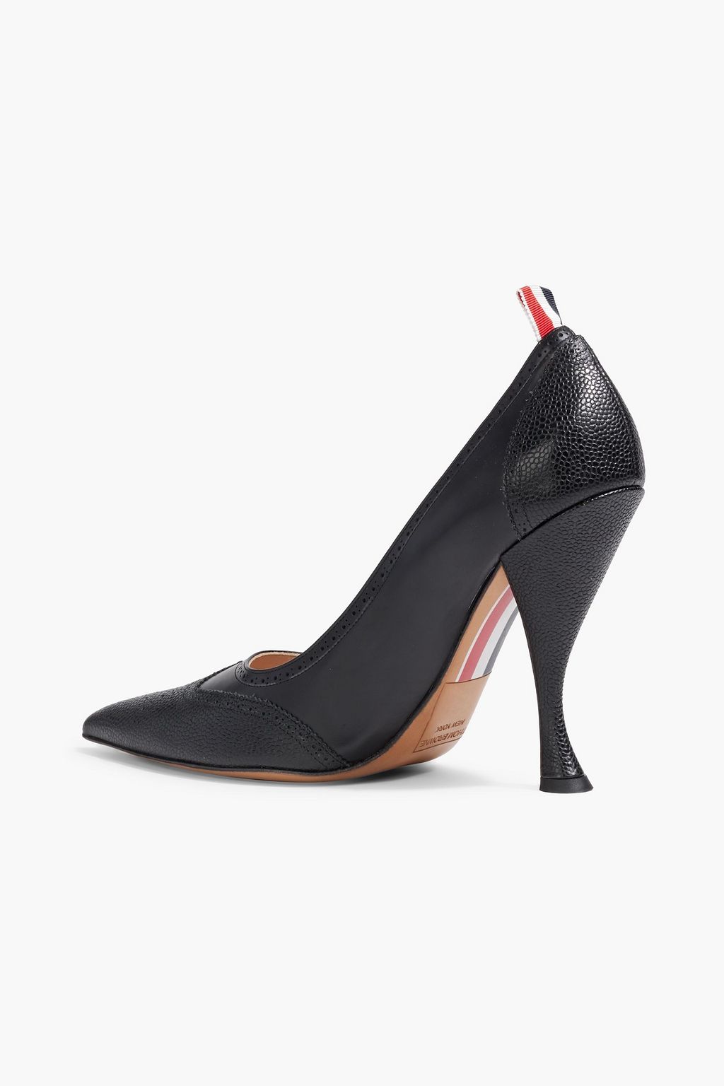THOM BROWNE Smooth and pebbled-leather pumps
