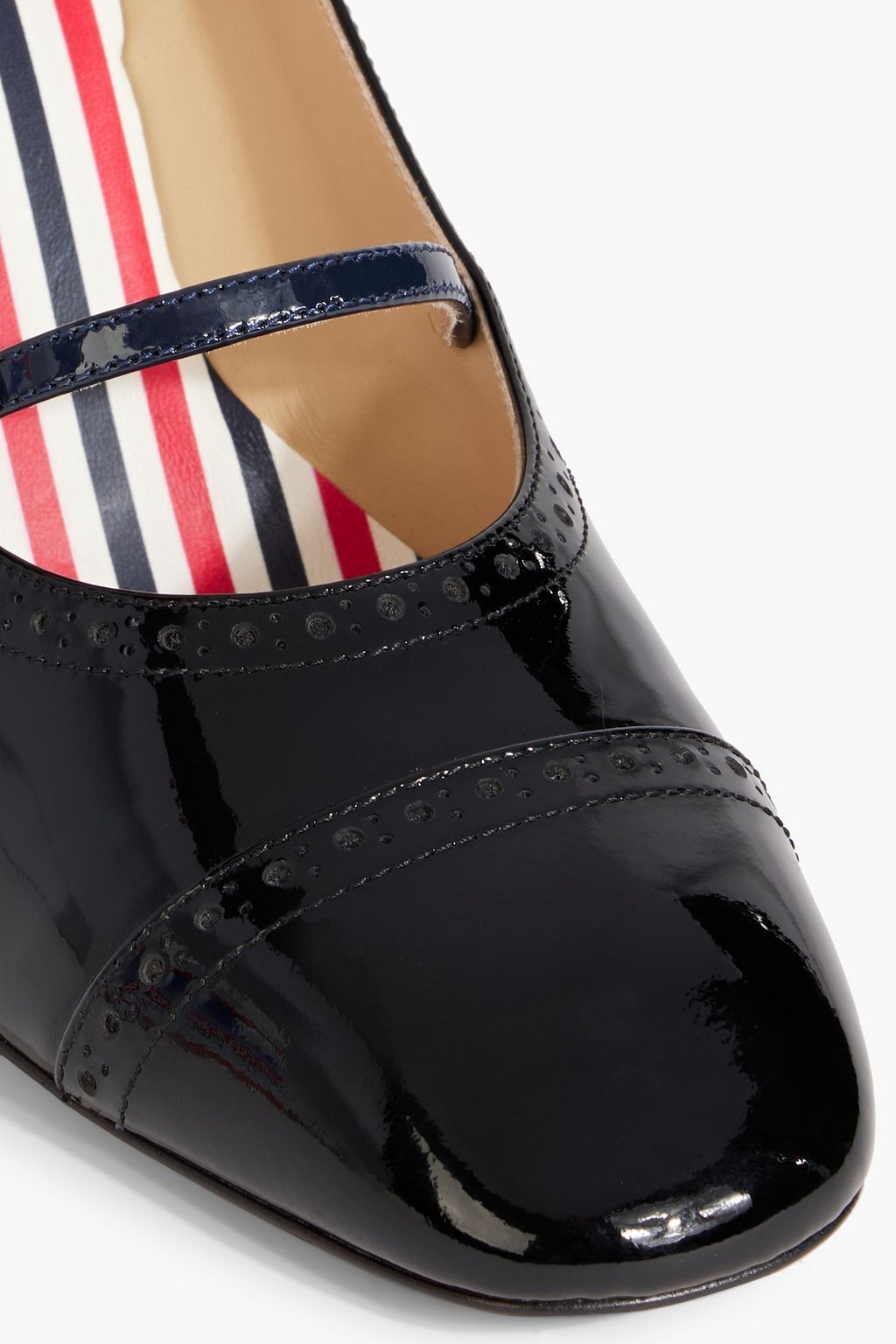 THOM BROWNE Court bow-detailed patent-leather pumps