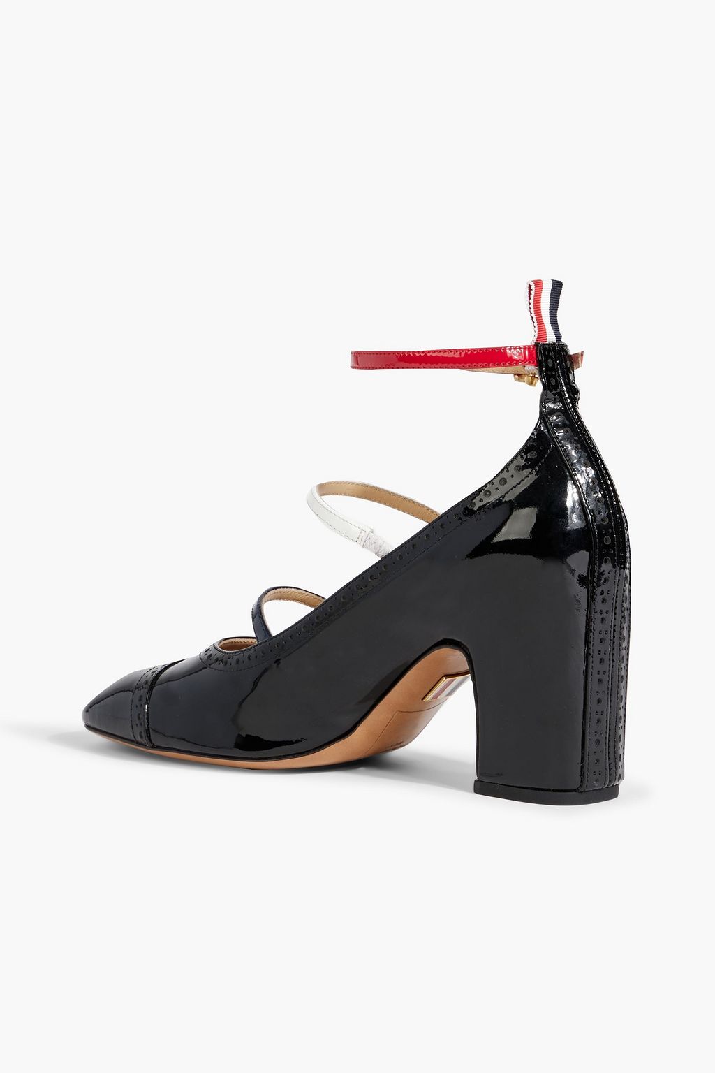 THOM BROWNE Court bow-detailed patent-leather pumps