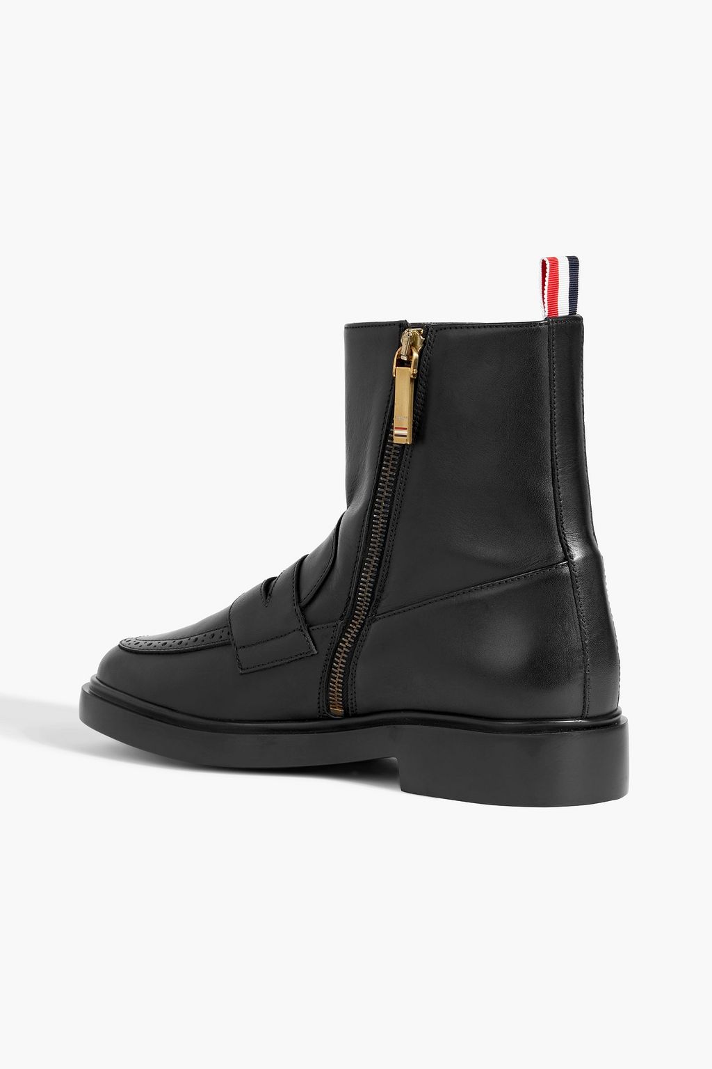 THOM BROWNE Tassel Kilt leather ankle boots