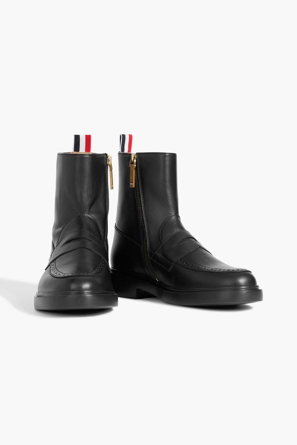 THOM BROWNE Tassel Kilt leather ankle boots