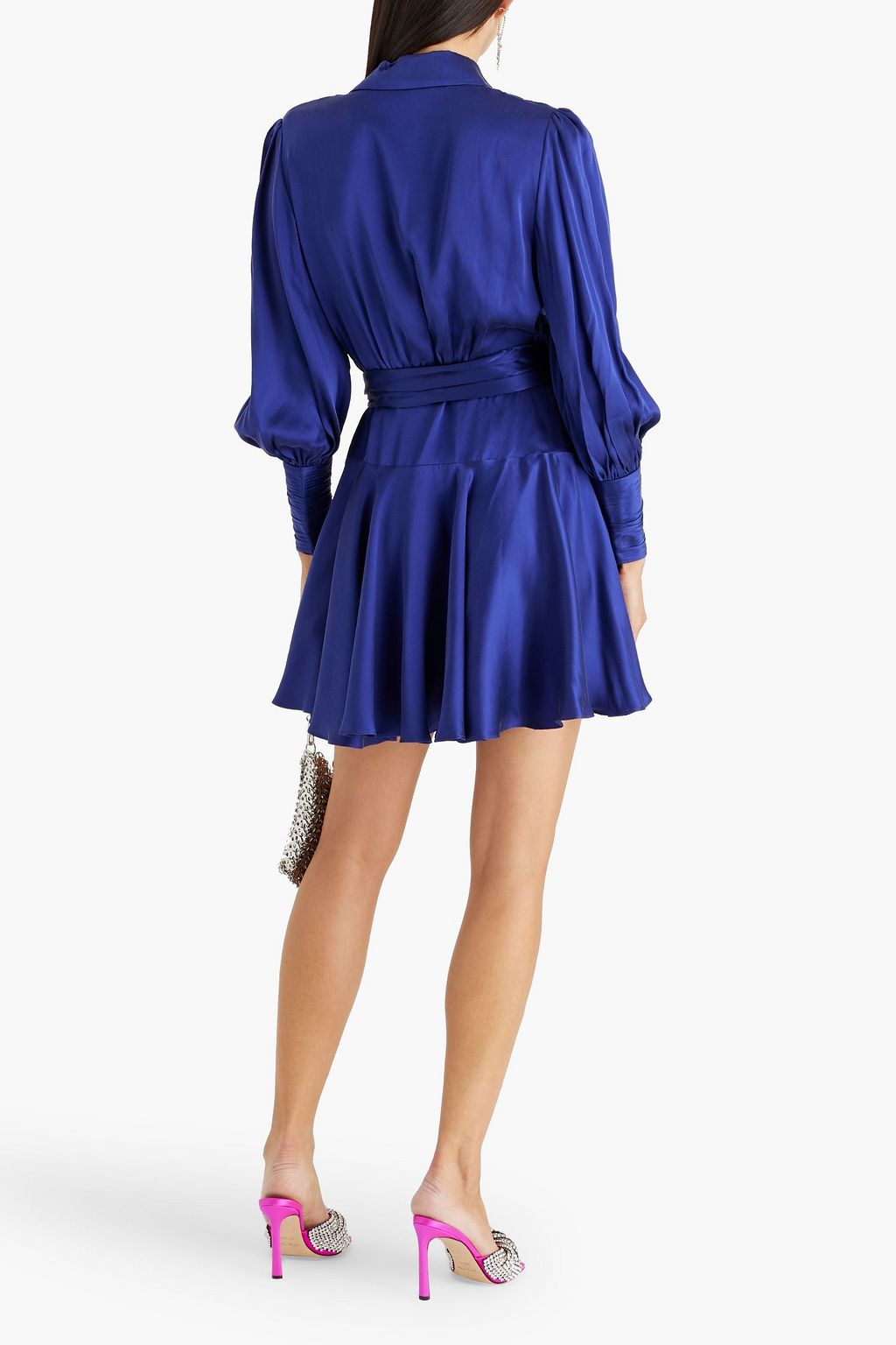 ZIMMERMANN Silk-satin mini wrap dress