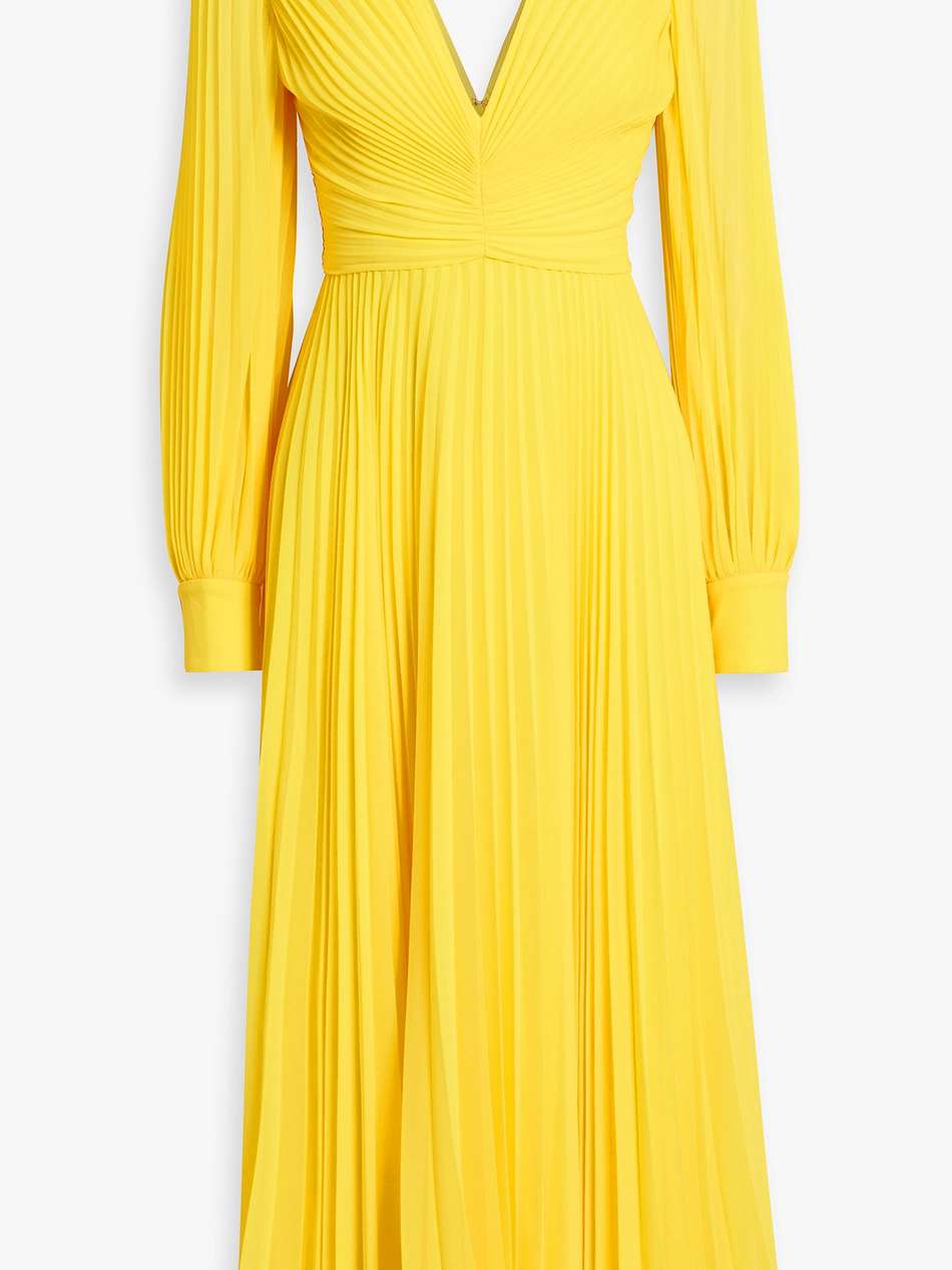 plissé-chiffon midi dress