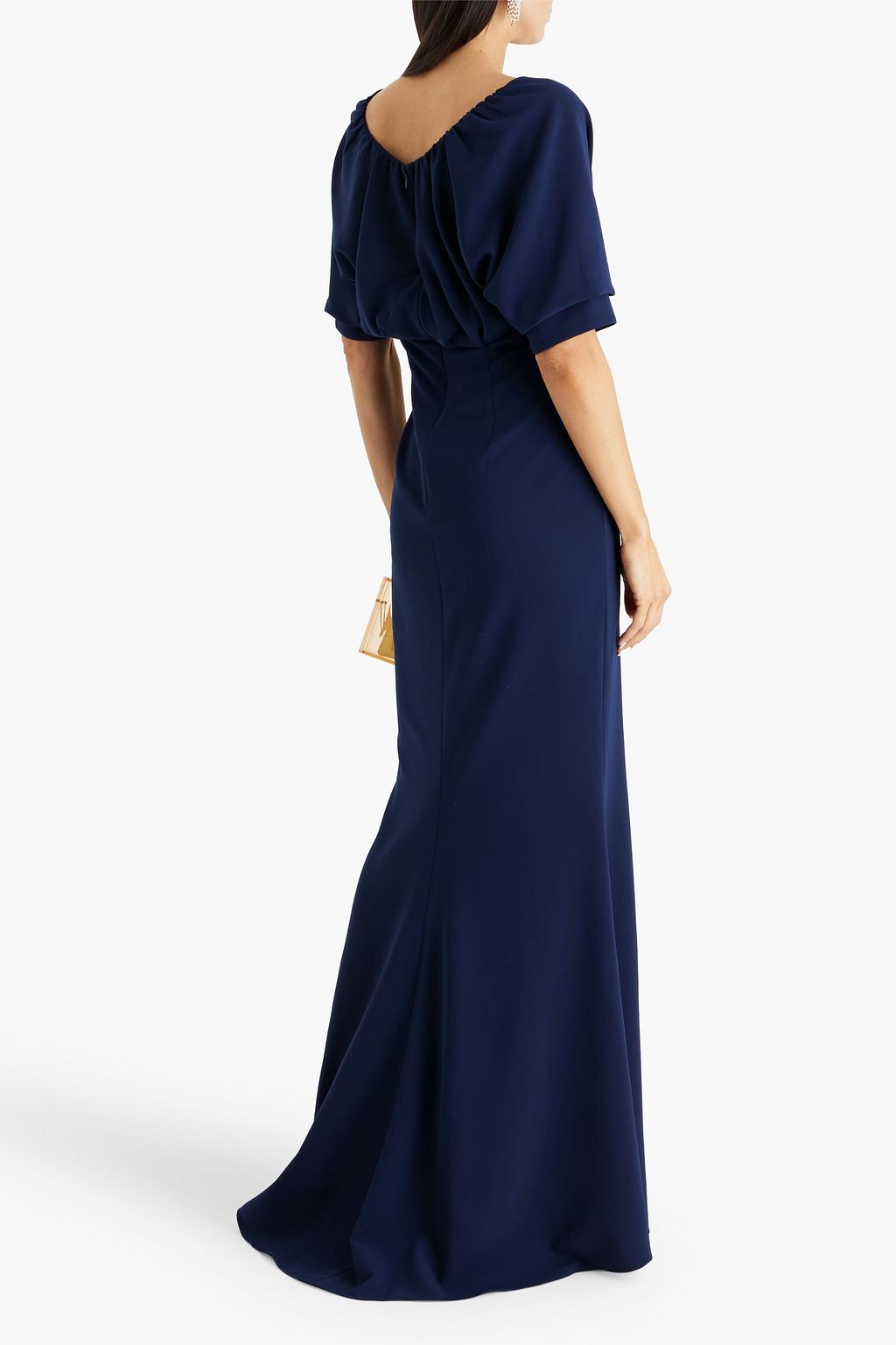 BADGLEY MISCHKA فستان سهرة من الكريب بتصميم منسدل