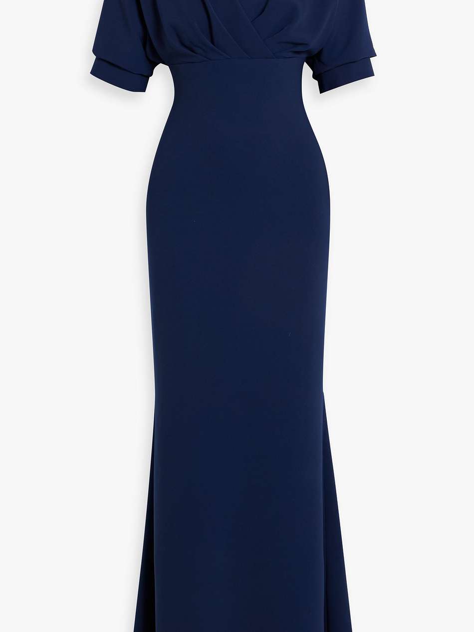 draped crepe gown