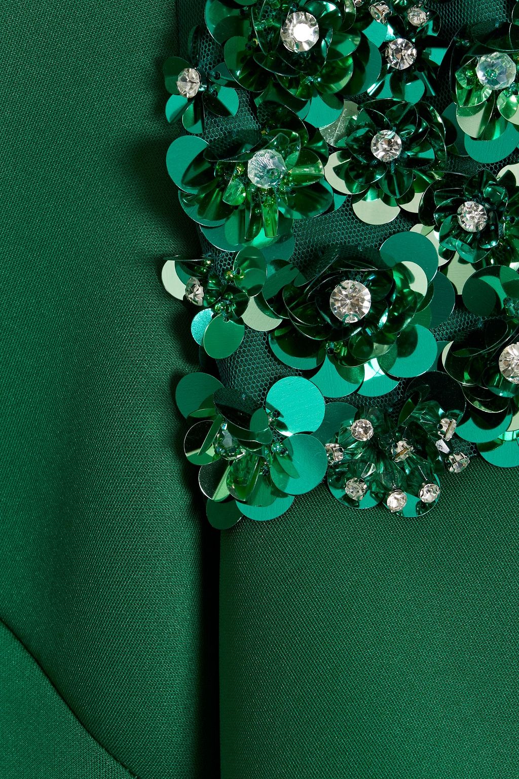 BADGLEY MISCHKA فستان سهرة من قماش سكوبا بتصميم مزركش مزود بحزام