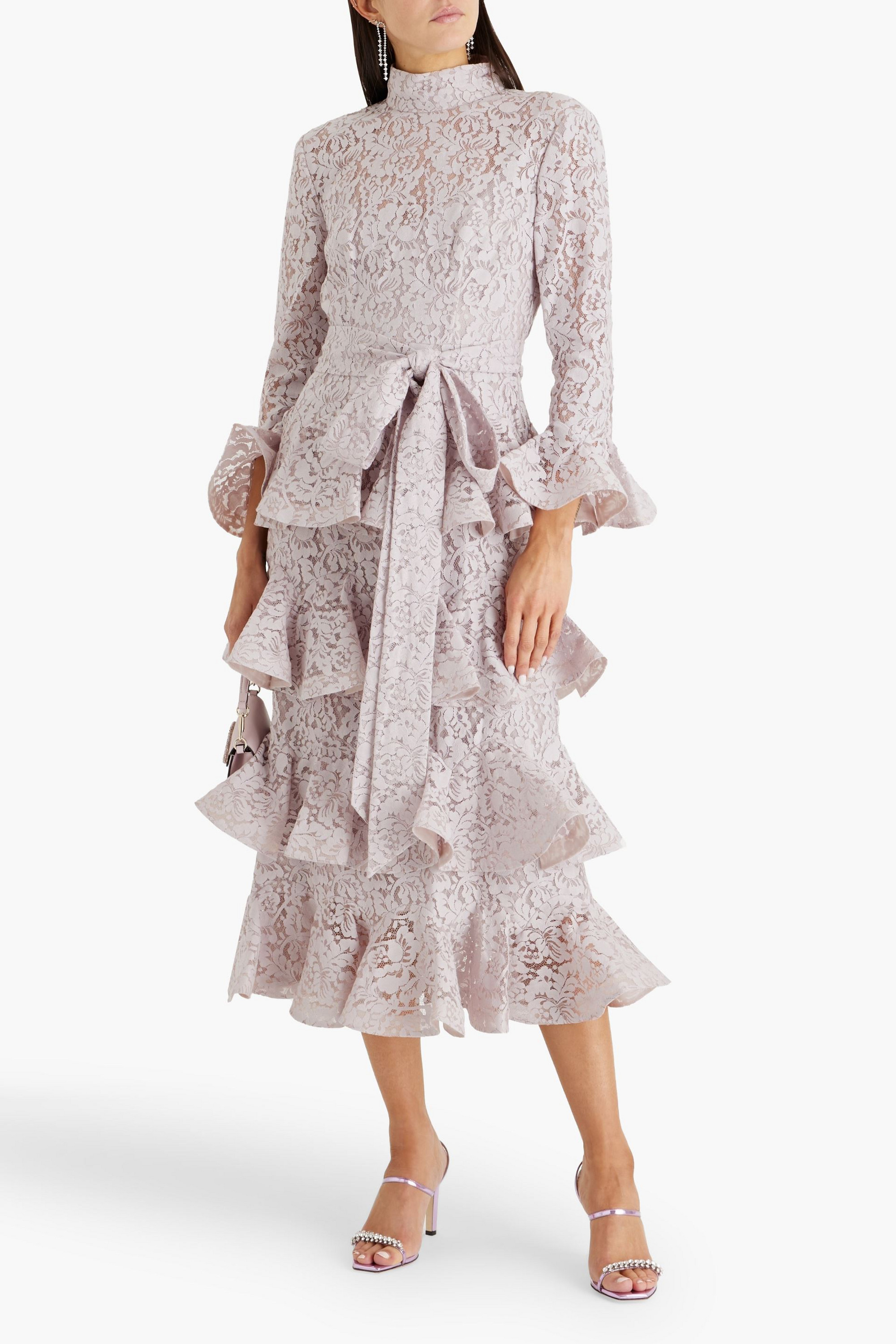 Zimmermann Tiered cotton-blend corded lace midi dress