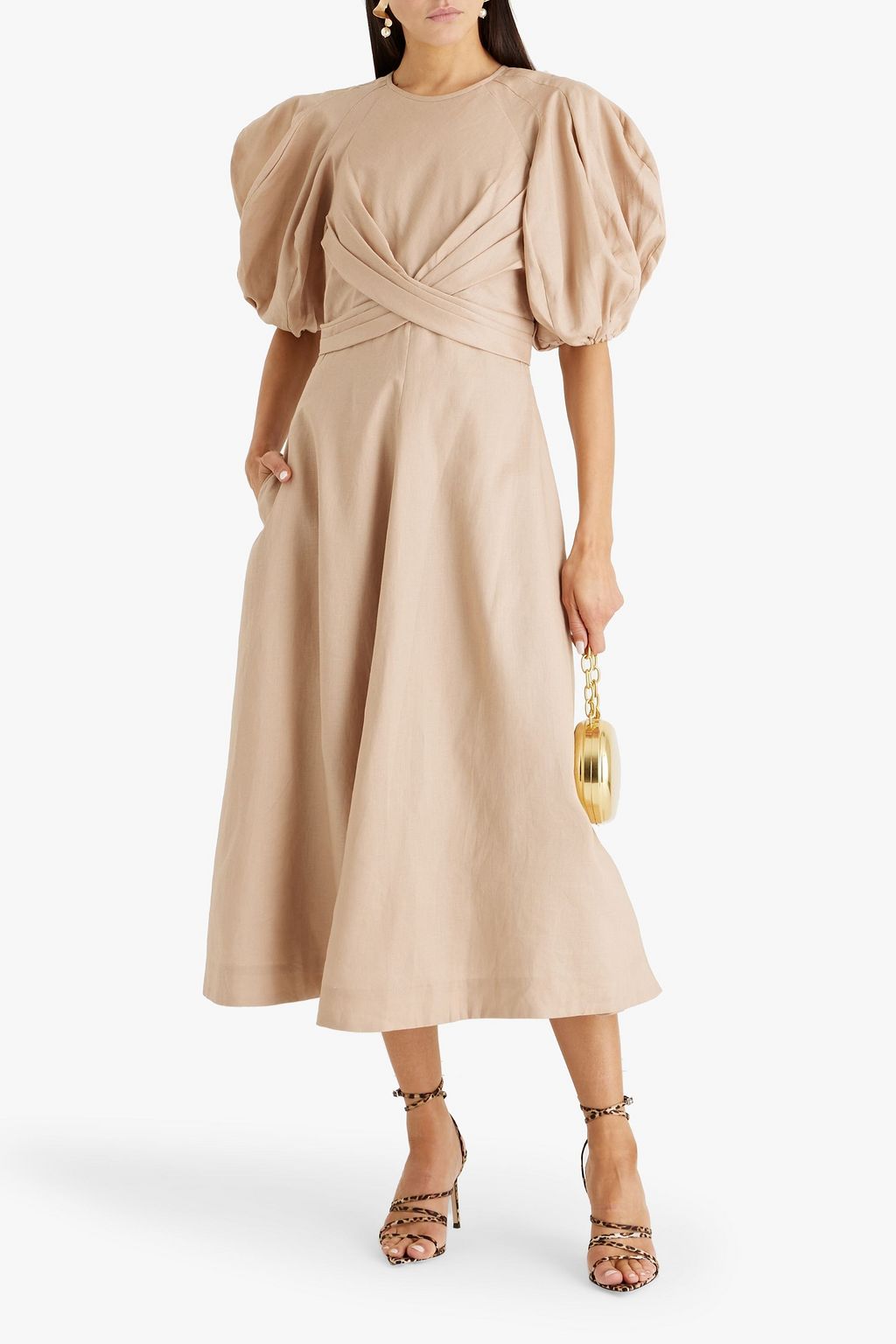 ZIMMERMANN Floral-print linen midi dress