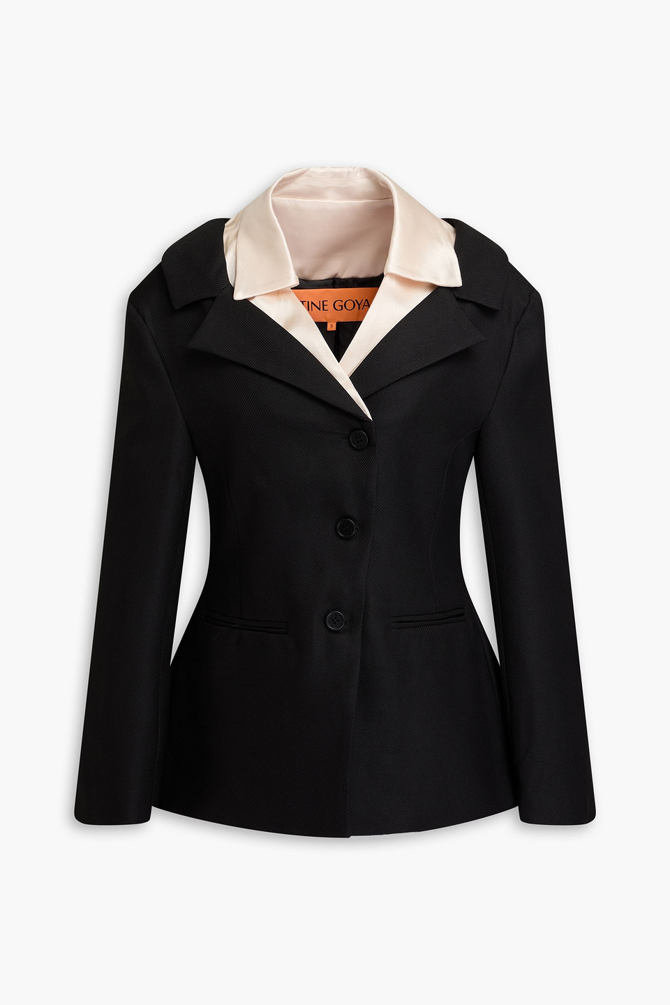 Stine Goya Satin-paneled Twill Blazer In Schwarz