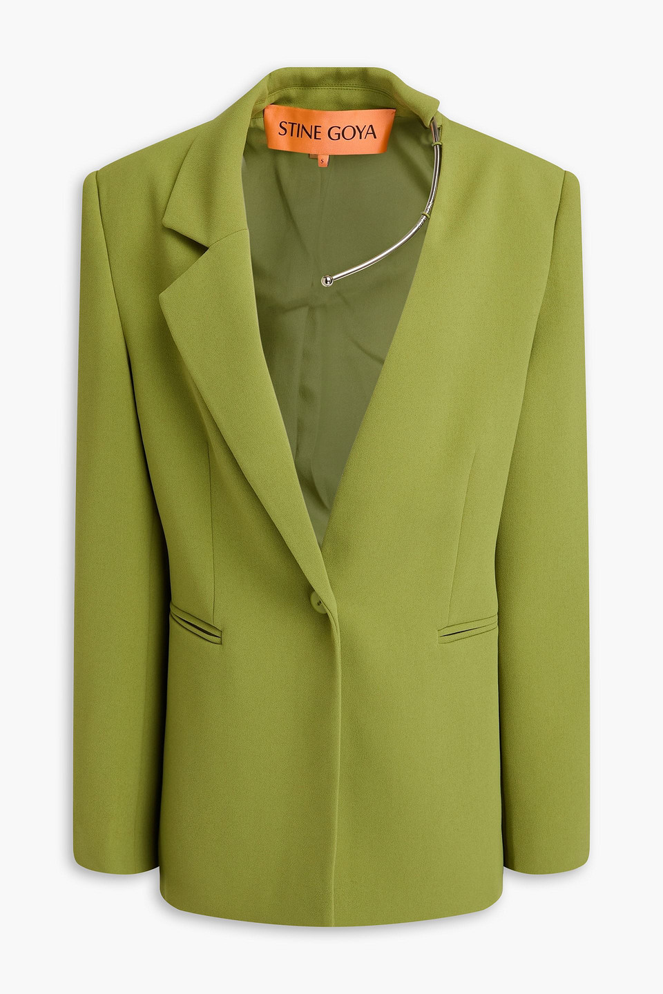 Stine Goya Embellished Crepe Blazer In Blattgrün