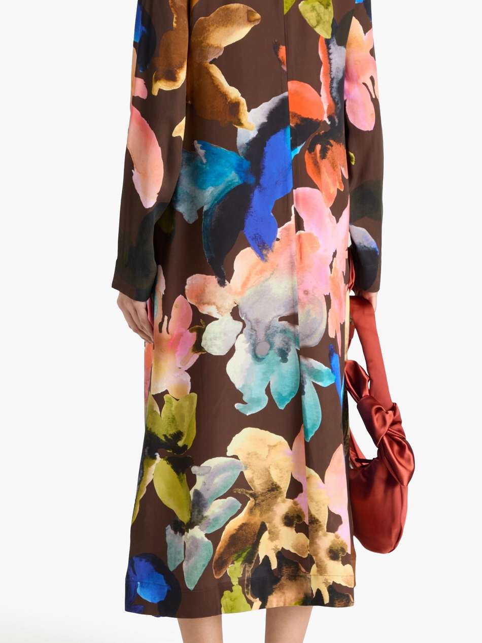 floral-print tencel™ lyocell-blend midi dress