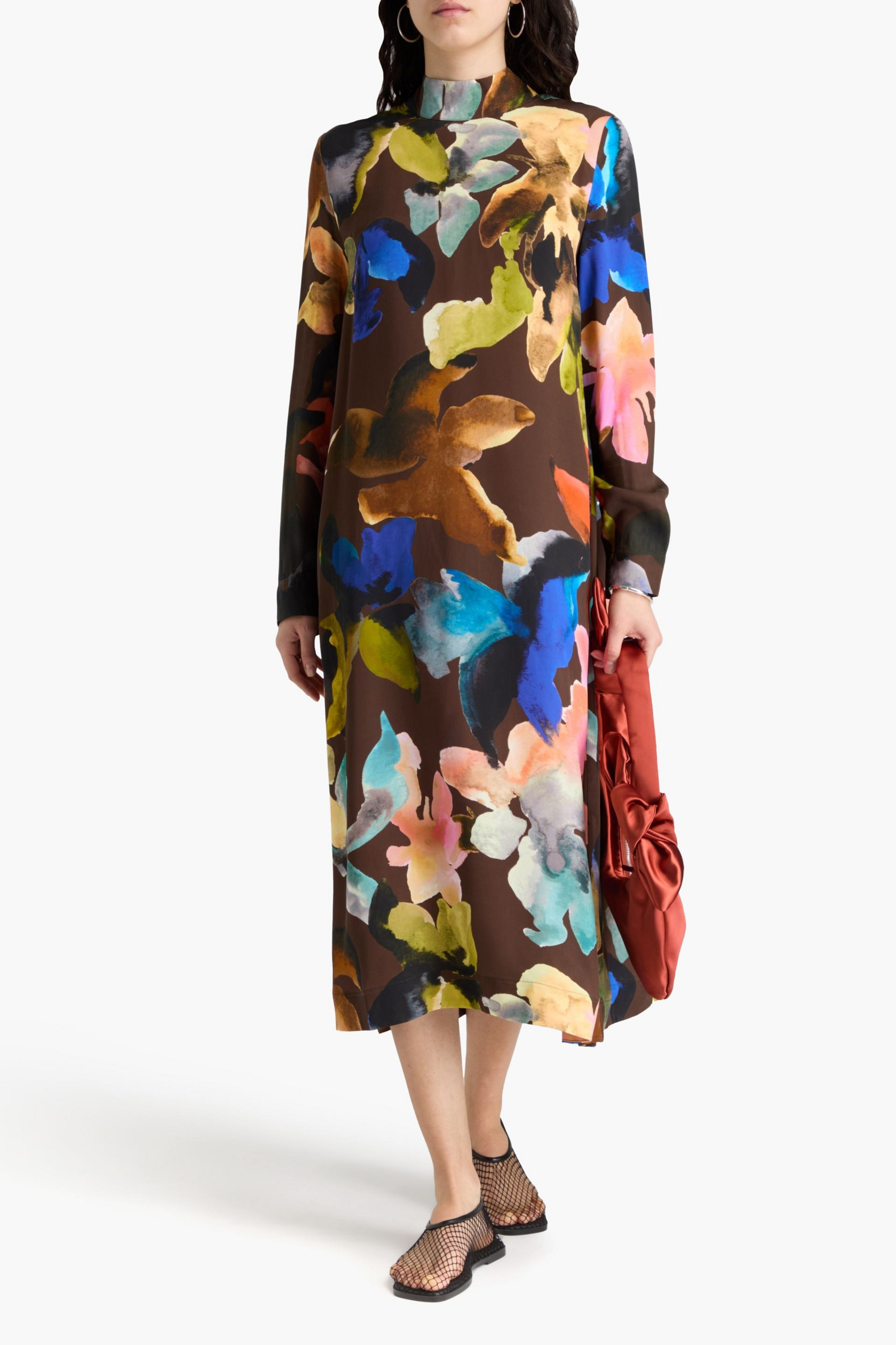 Stine Goya Floral-print TENCEL™ Lyocell-blend midi dress